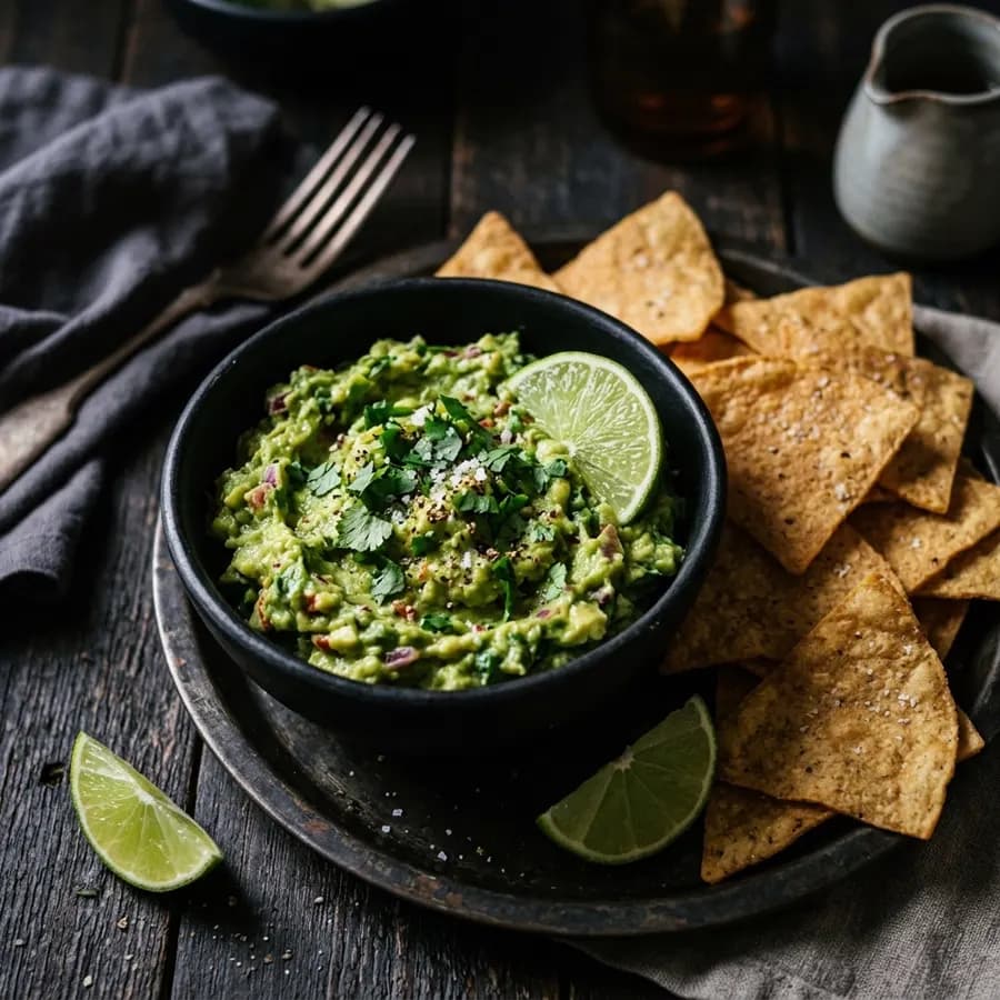 Bowl de guacamole recién hecho